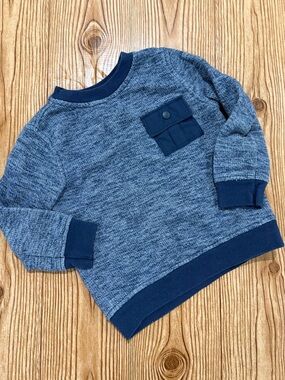 4/$20 Old Navy Toddler Blue Heather Pullover Crewneck Sweatshirt Cotton Blend